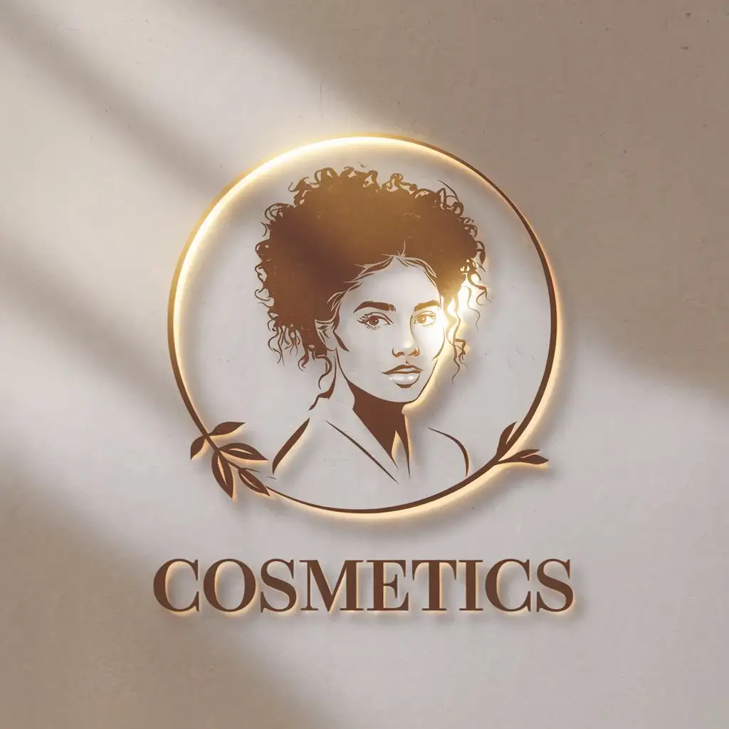 LOGO Design for Cosmetics Minimalistic Vector with a Serene Portrait Emphasizing Natural Beauty