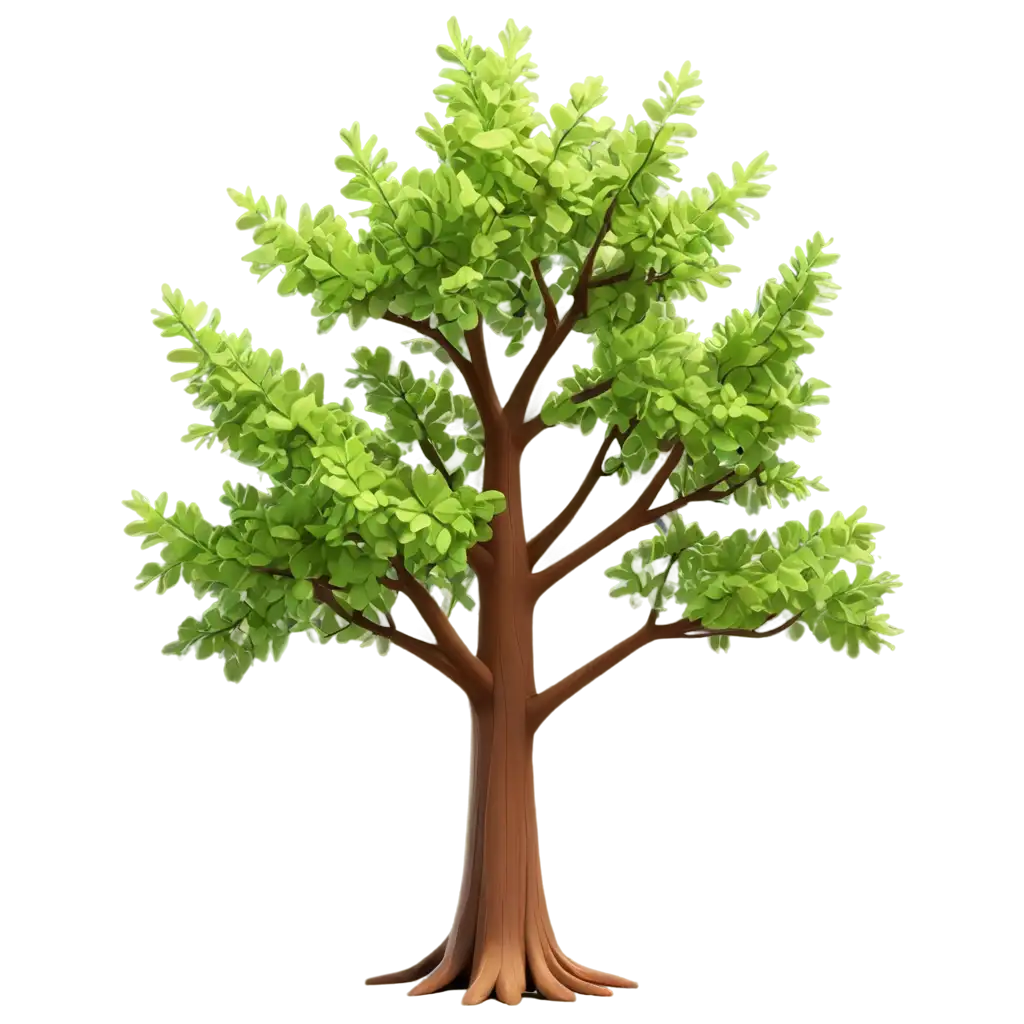 a 3d render cartoonish tree