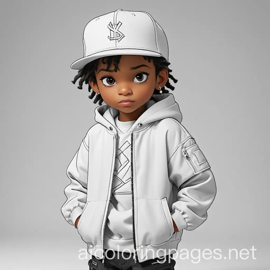 Hip-Hop-Clothes-Coloring-Page-with-Tabs-Simplicity-and-Ample-White-Space