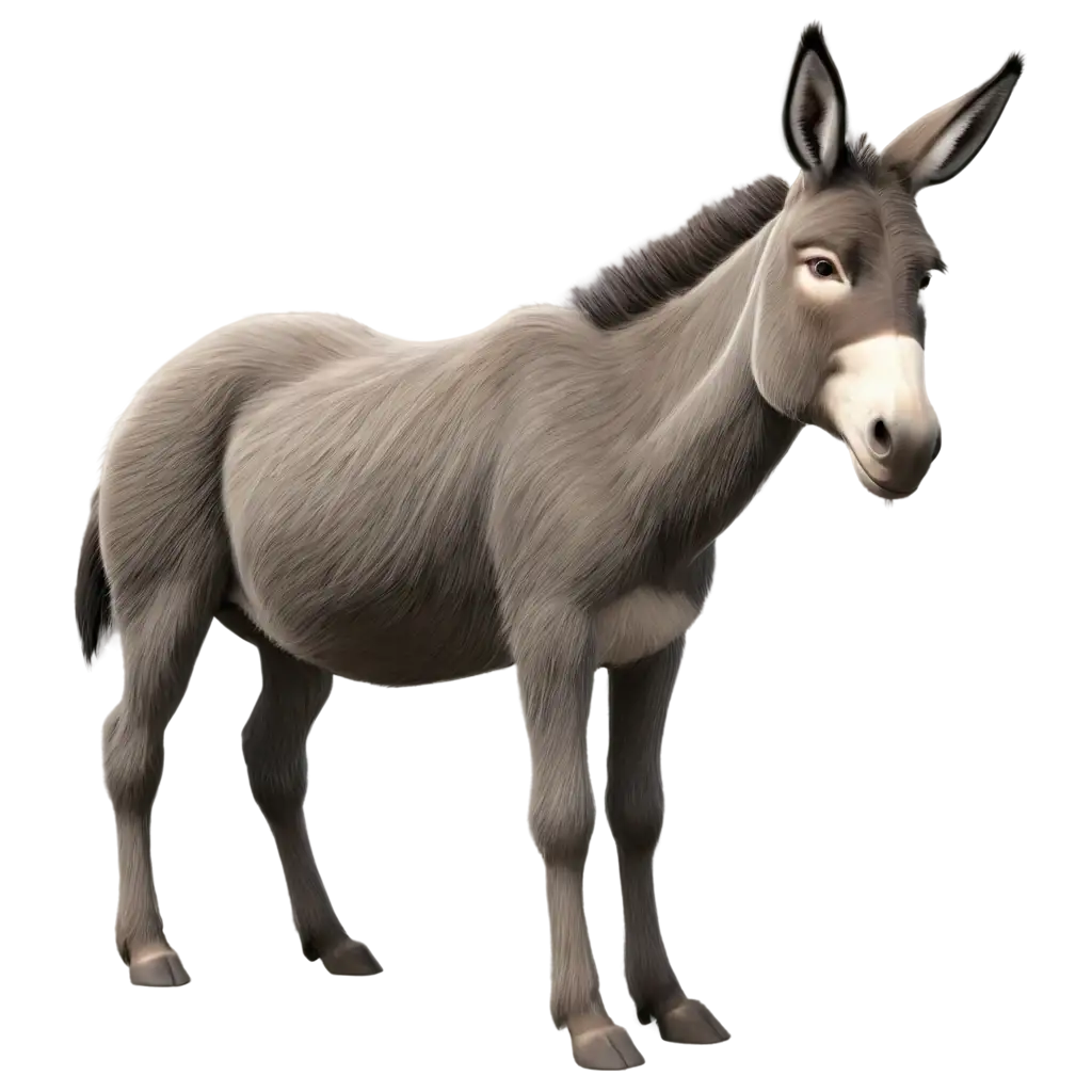 Professional-Animated-Donkey-PNG-for-Formal-Presentations-HighQuality-Cartoon-Image-with-Transparent-Background