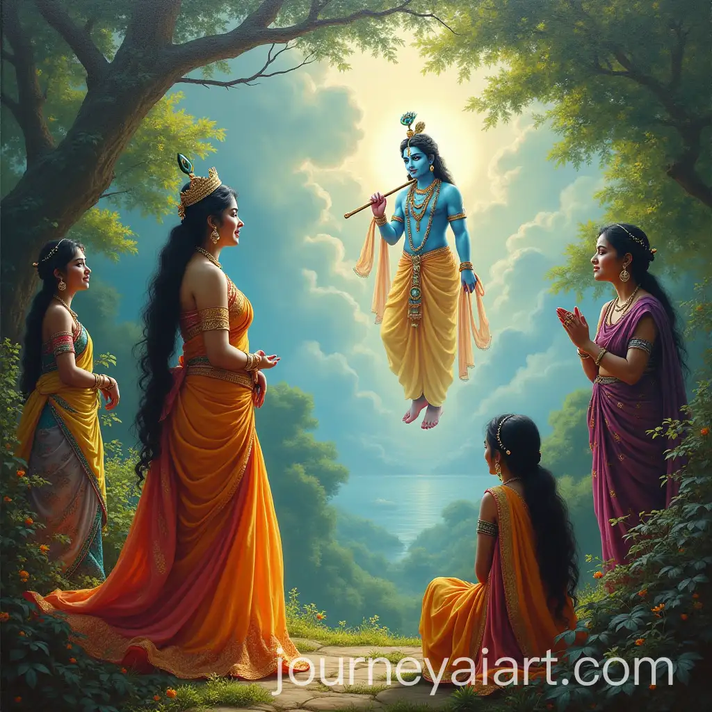 Indian-Goddess-Radharani-in-a-Mystical-Garden-with-Lord-Krishnas-Divine-Presence