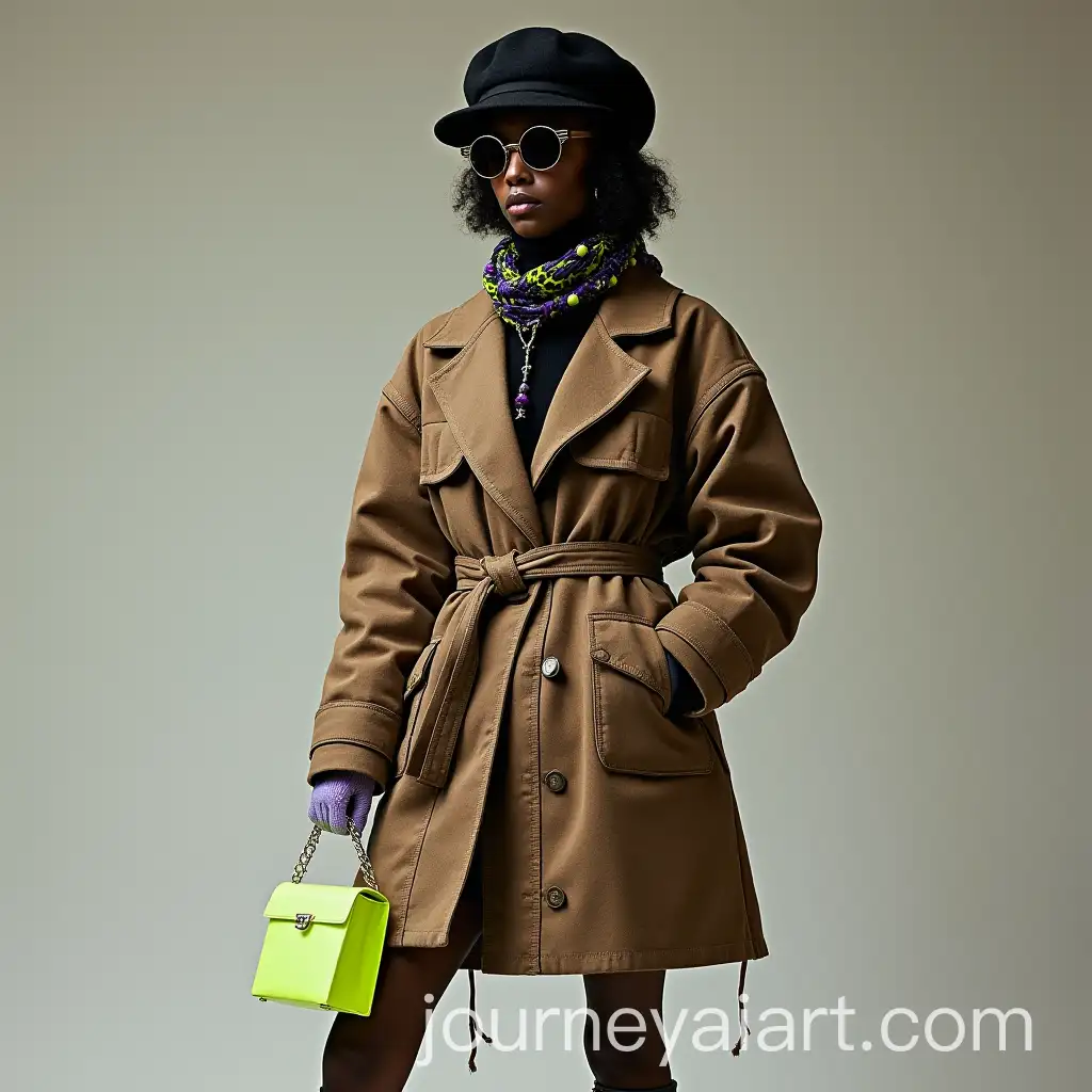 Fashionable-EGirl-Street-Style-with-Gangster-Coat-Dress-and-Neon-Accents
