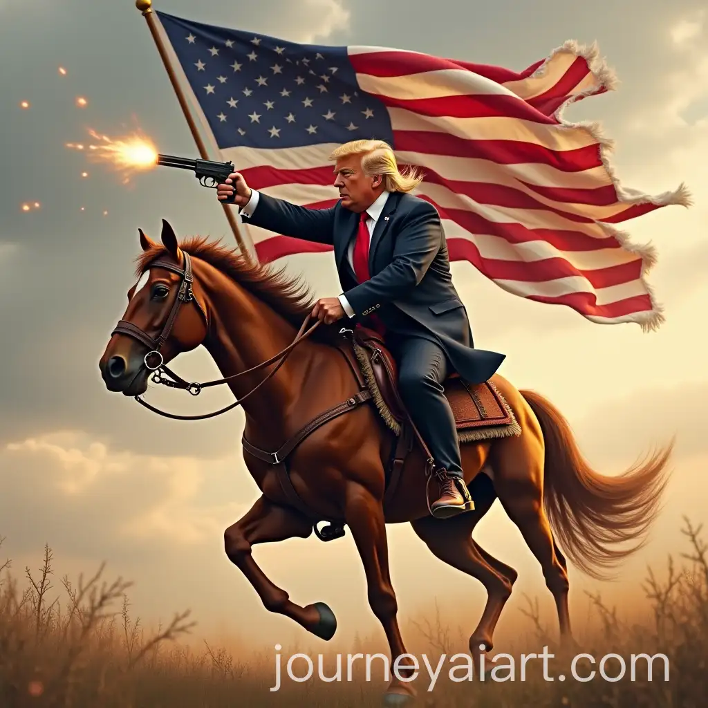 Donald-Trump-Riding-a-Horse-Shooting-a-Gun-and-Holding-the-American-Flag