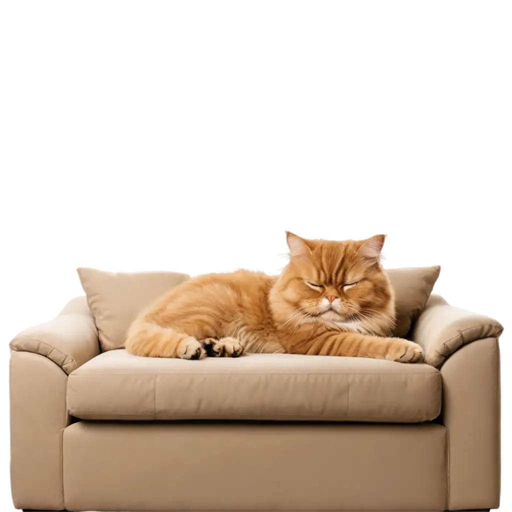 Luxurious-Golden-Sofa-with-Persian-Cat-PNG-Image-Elegant-Home-Dcor-Accent