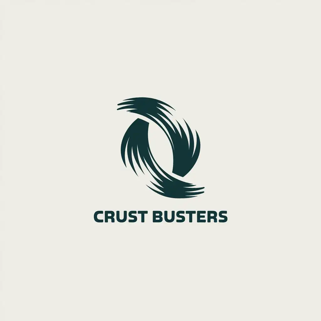 LOGO Design for Crust Busters Minimalistic Two Spinning Blades Symbol