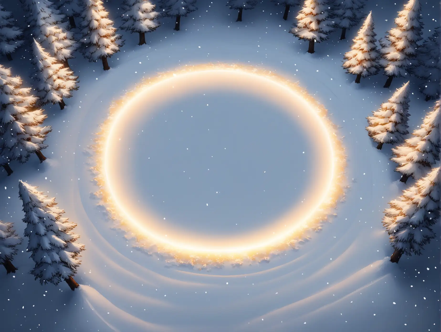 Magical-Snowy-Landscape-with-Glowing-Light-Circle