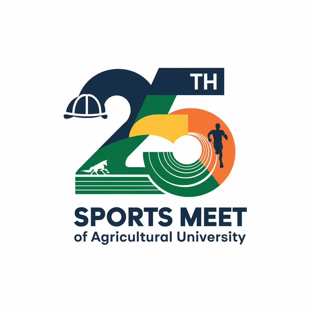 LOGO-Design-for-25th-Sports-Meet-of-Agricultural-University-Athletic-Spirit-with-Number-25-and-Running-Track-Theme