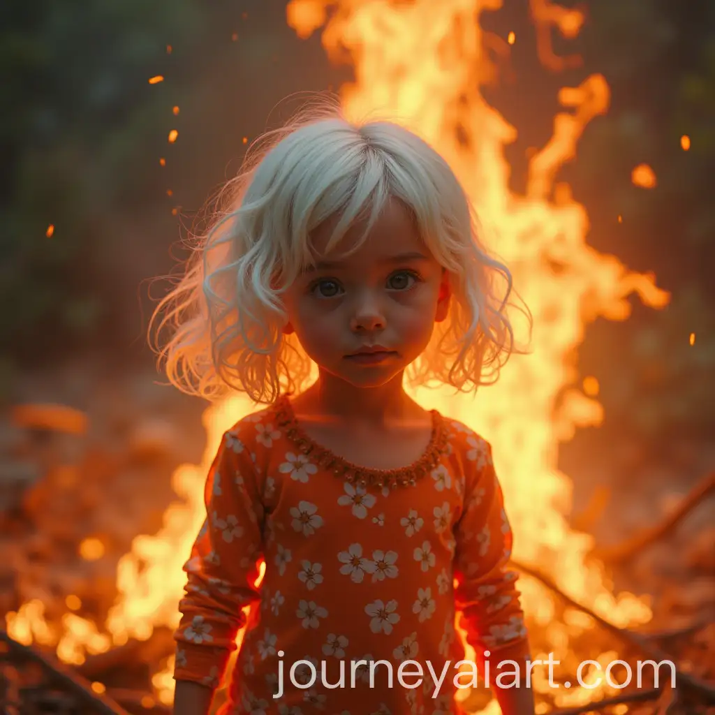 Girl-with-White-Hair-in-the-Fire-Atmospheric-Portrait