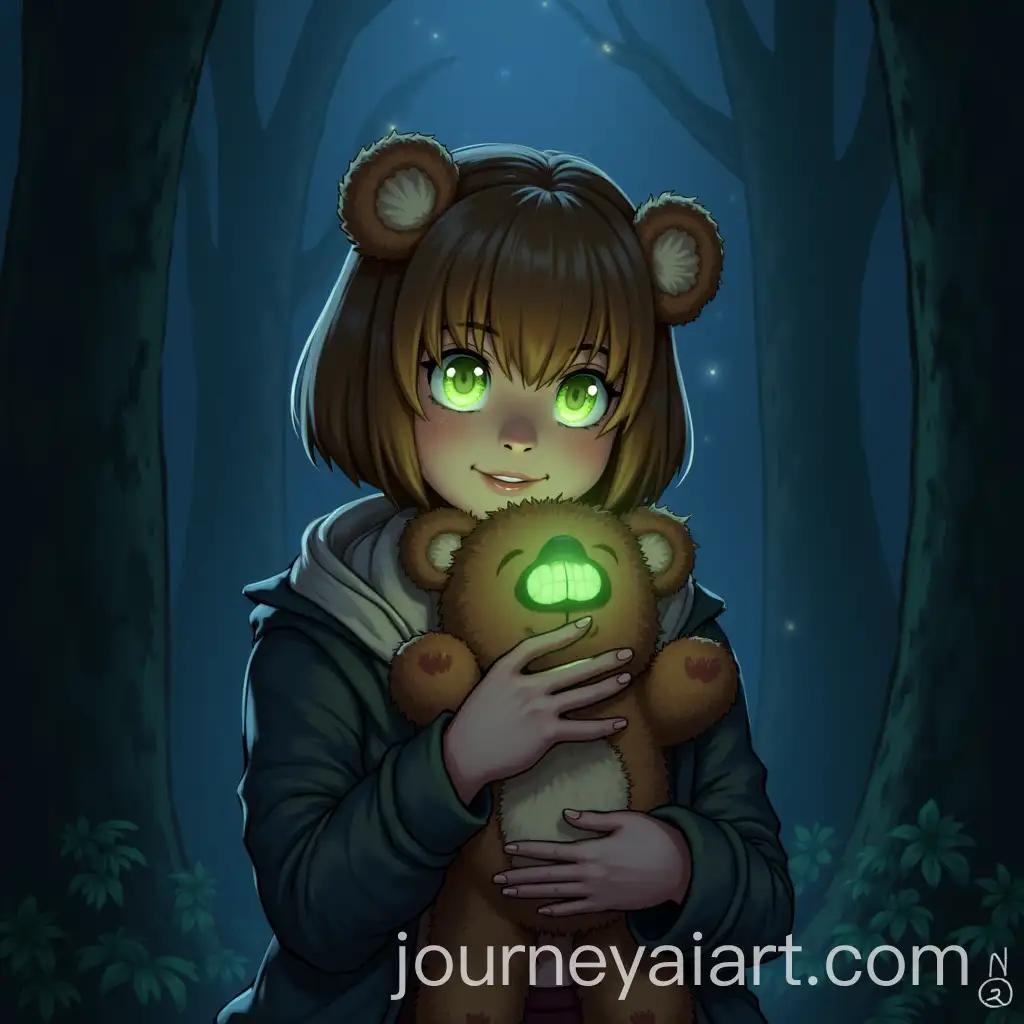 Teddy-Bear-Holding-Girls-Hand-in-a-Glowing-Anime-Forest-Encounter