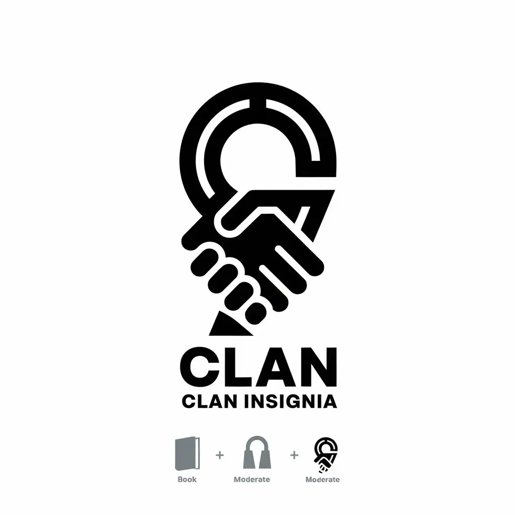 a vector logo design,with the text "9 clan clan insignia", main symbol:The word 'C' and number '9' form a handshake pattern, examples include: book,Moderate,be used in Education industry,clear background