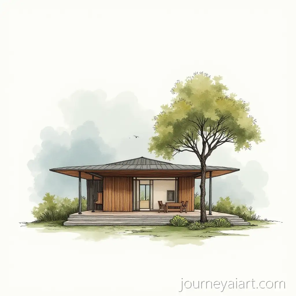 Conceptual-Thai-House-ArchitectureThai-architectural-sketch-Sketch-with-Minimalist-Design-and-Watercolor-Elements