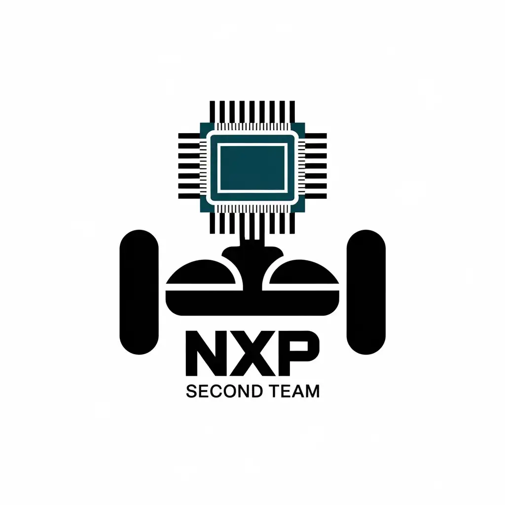 LOGO Design for NXP Second Team Minimalistic TwoWheeled Scooter Chip Symbol in Tech Industry