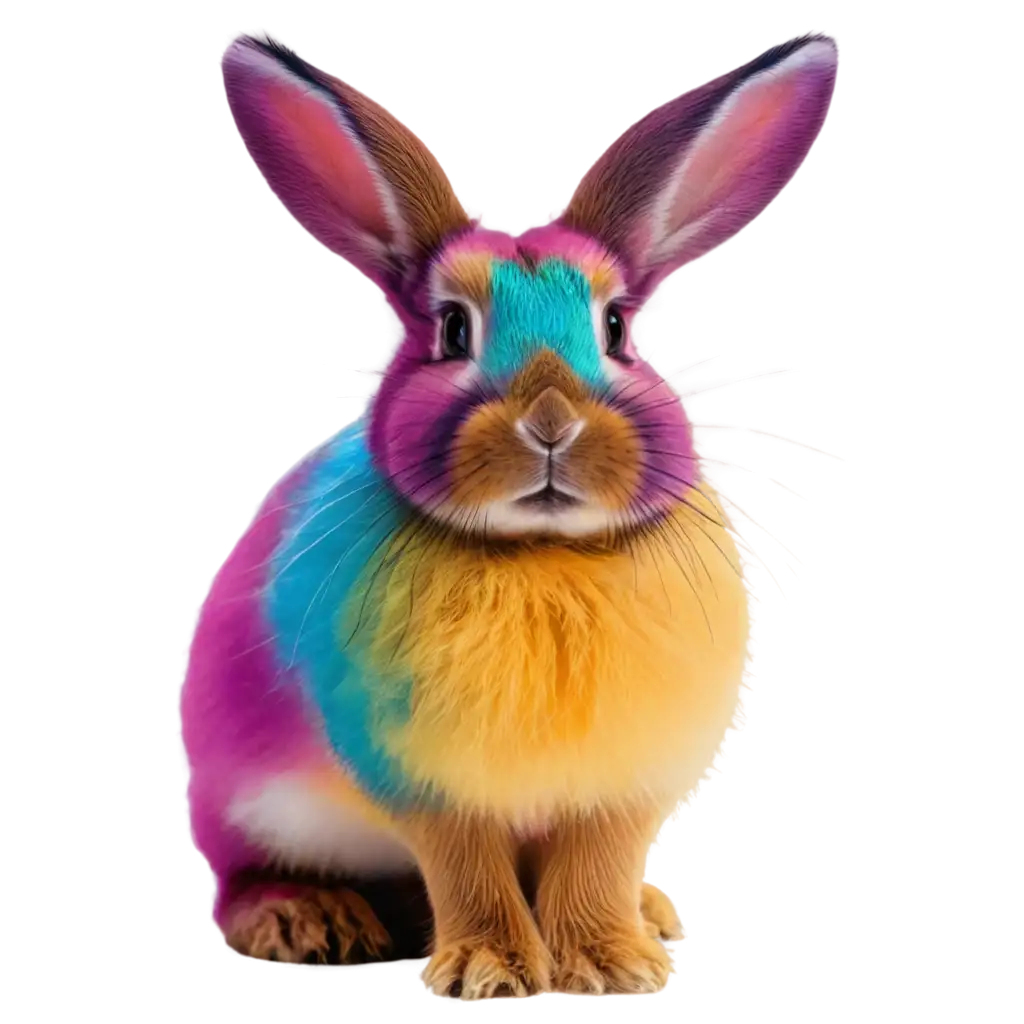 Vibrant-Rabbit-PNG-A-Colorful-Burst-of-Art-for-Creative-Projects