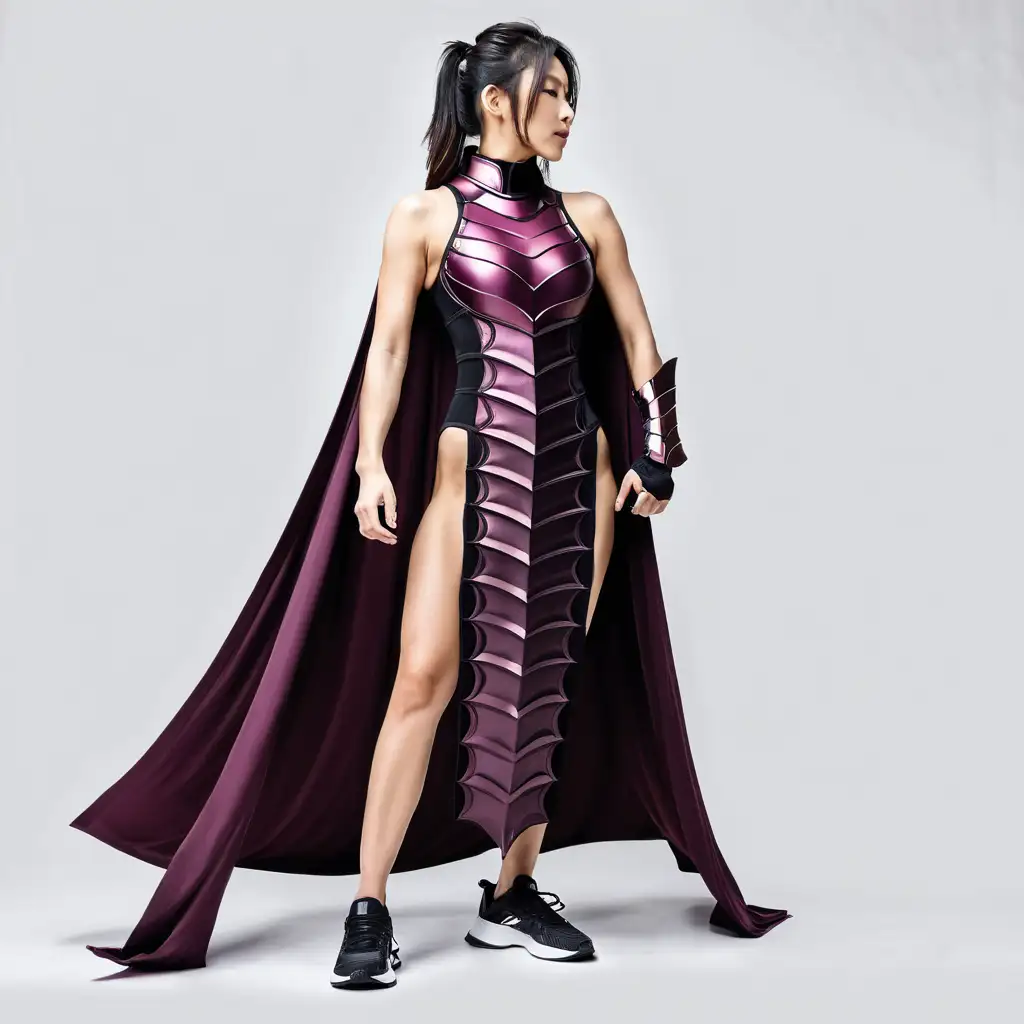 Japanese Woman Body Builder in DragonDress Armor