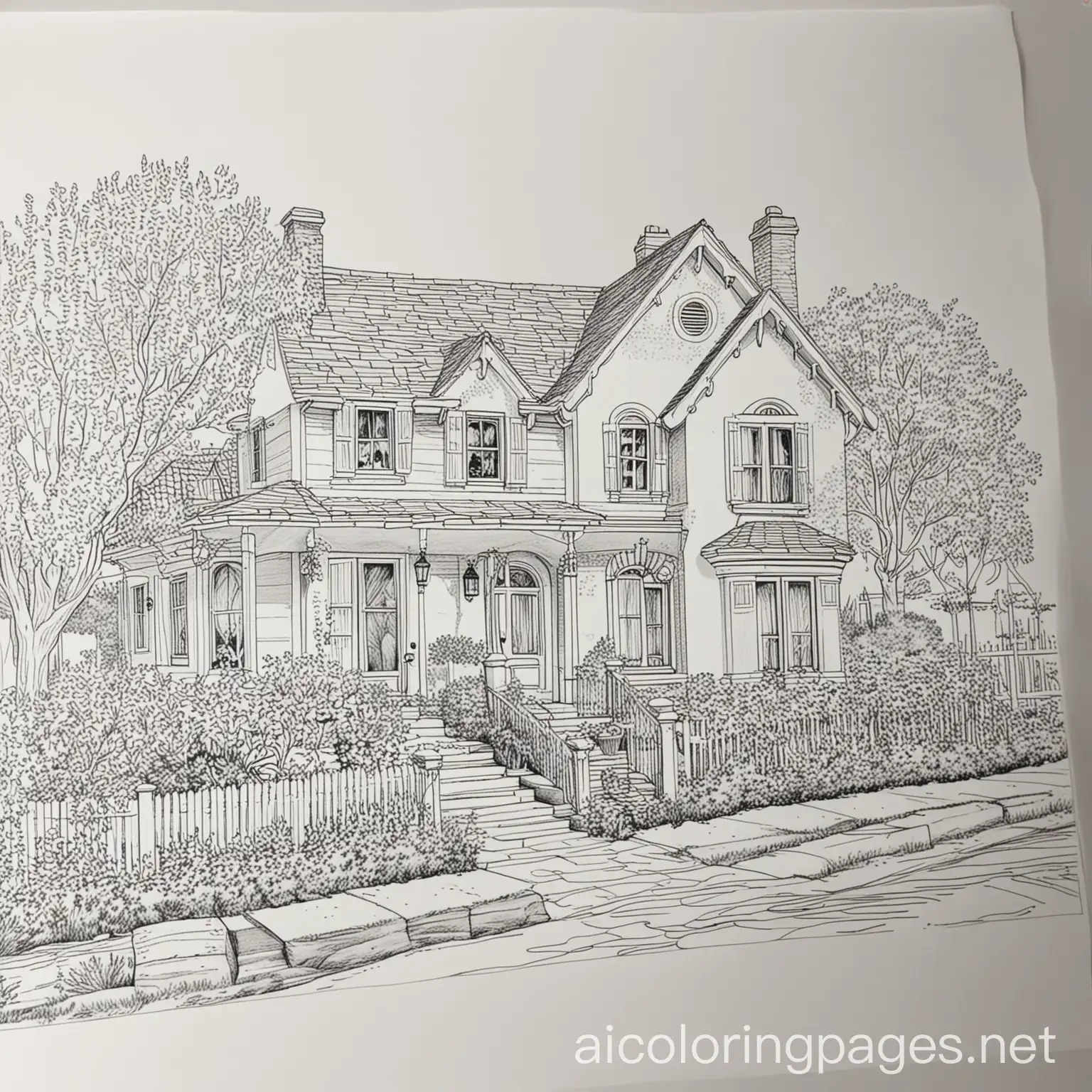 Desperate-Housewives-Coloring-Page-Wisteria-Lane-Brie-Black-and-White-Line-Art