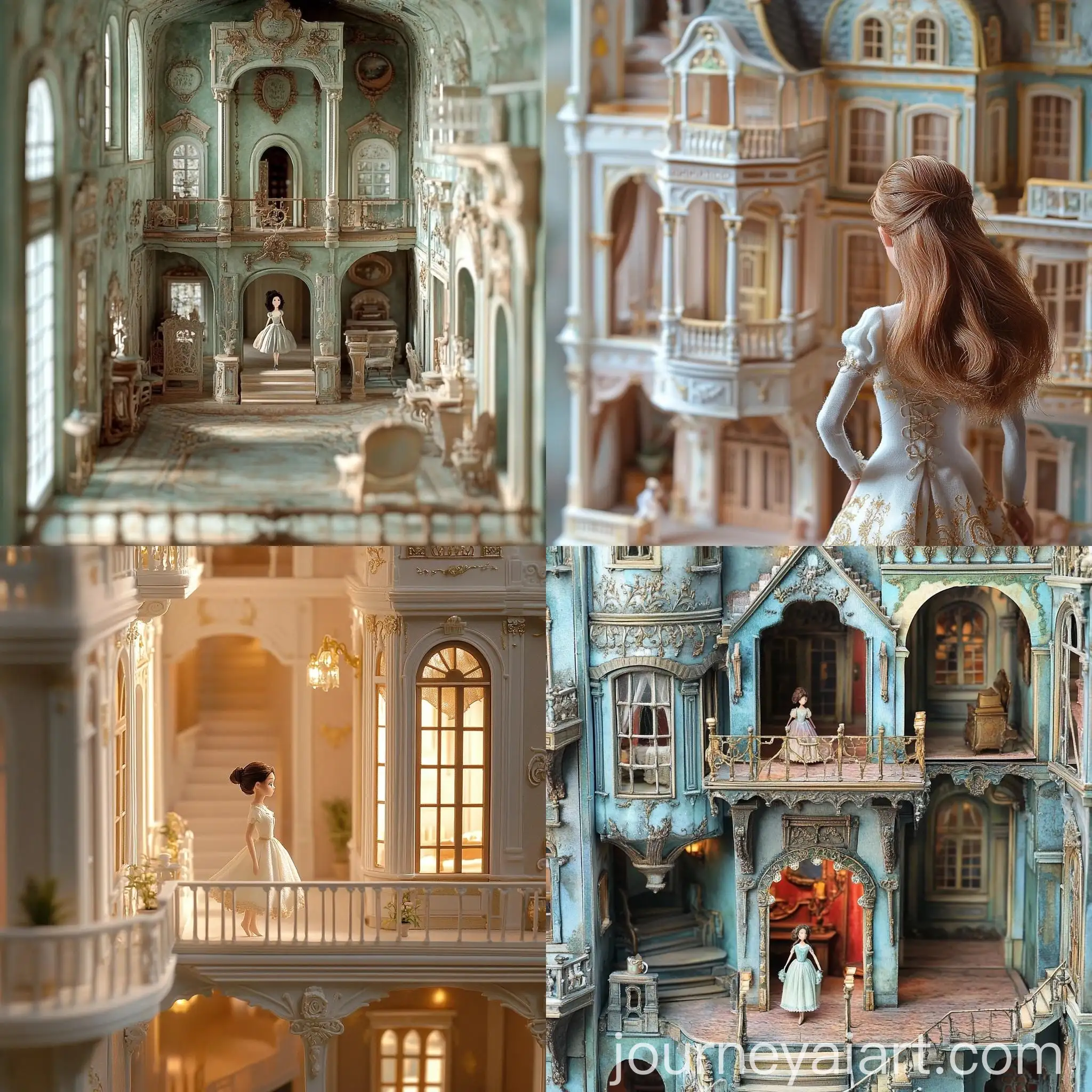 Petite-Woman-in-Whimsical-Dollhouse-Mansion