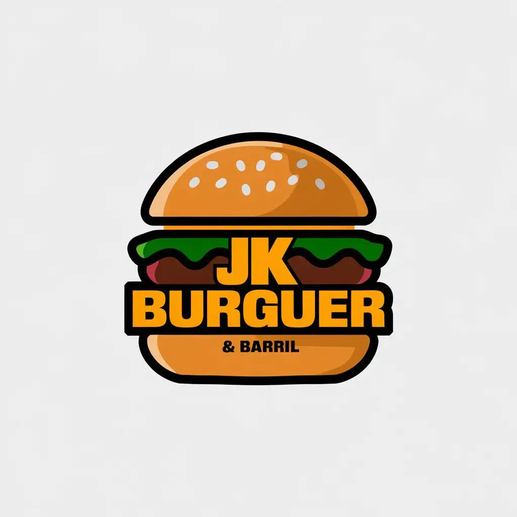 LOGO Design for JK BURGUER BARRIL Vector Style with Hamburguesa Symbol for Restaurant Industry