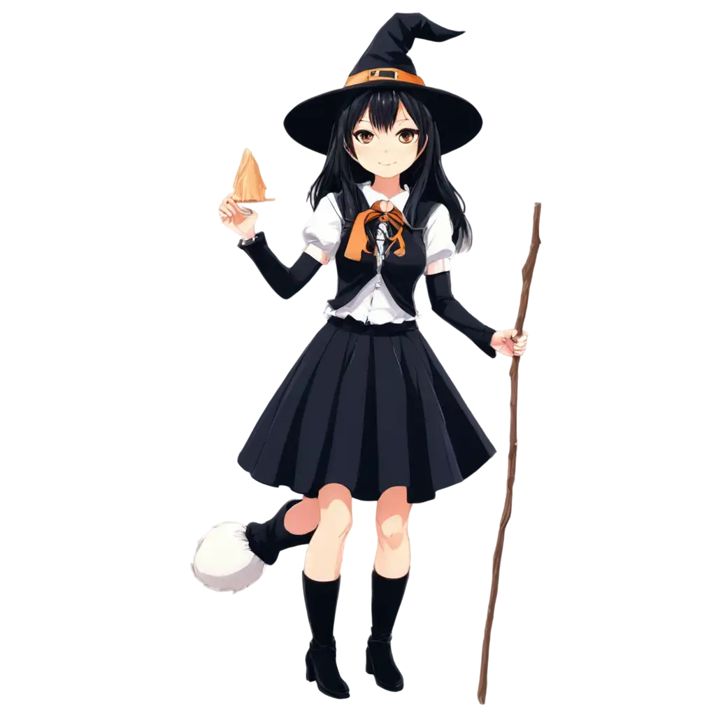 PNG-Icon-of-a-Female-Loli-Witch-with-Cat-Features-Anime-Style-Black-Hair-and-Witch-Hat