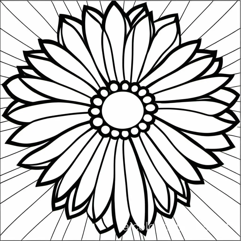 a big flower with lots of coloring lines, Coloring Page, black and white, line art, white background, Simplicity, Ample White Space. The background of the coloring page is plain white to make it easy for young children to color within the lines. The outlines of all the subjects are easy to distinguish, making it simple for kids to color without too much difficulty, Coloring Page, black and white, line art, white background, Simplicity, Ample White Space. The background of the coloring page is plain white to make it easy for young children to color within the lines. The outlines of all the subjects are easy to distinguish, making it simple for kids to color without too much difficulty