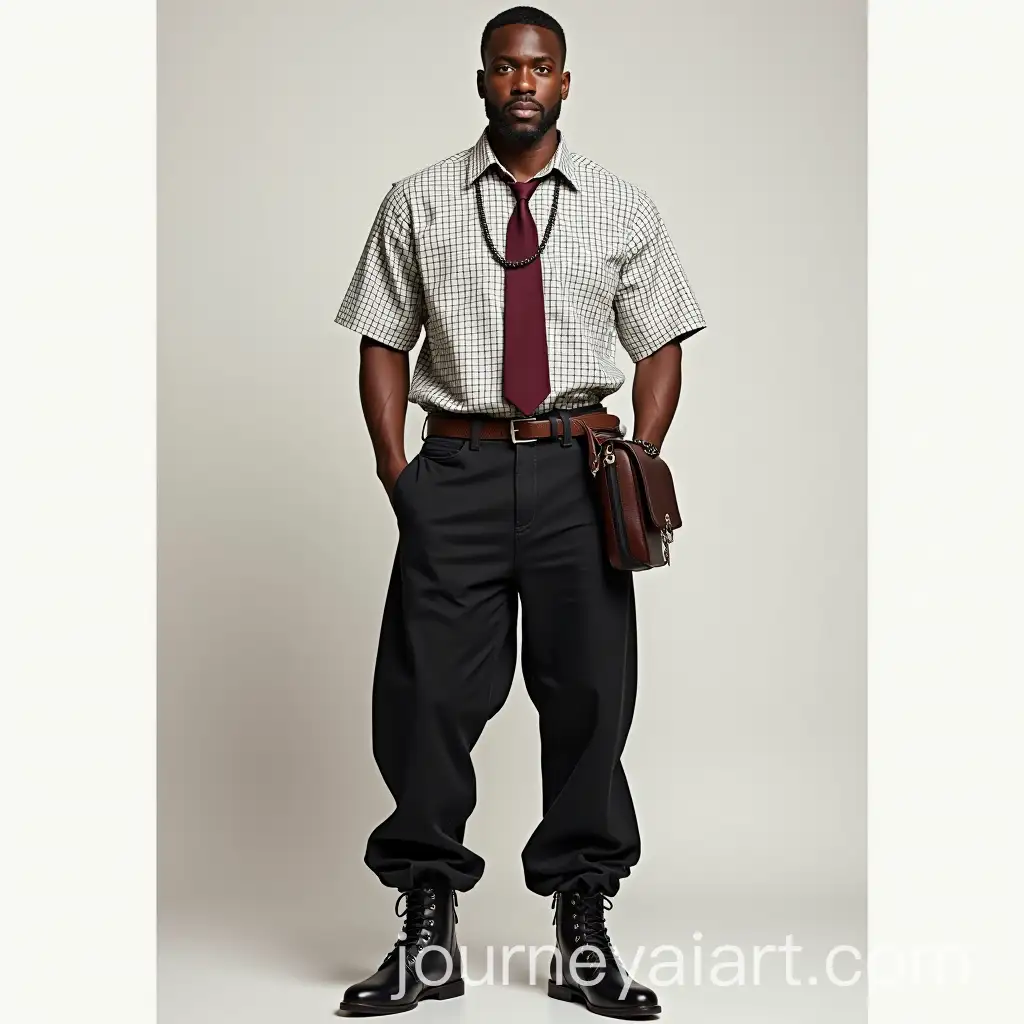 VintageAI-Image-Prompt-Expansion-Business-Core-Outfit-with-Checkered-Shirt-and-Black-Caterpillar-Boots