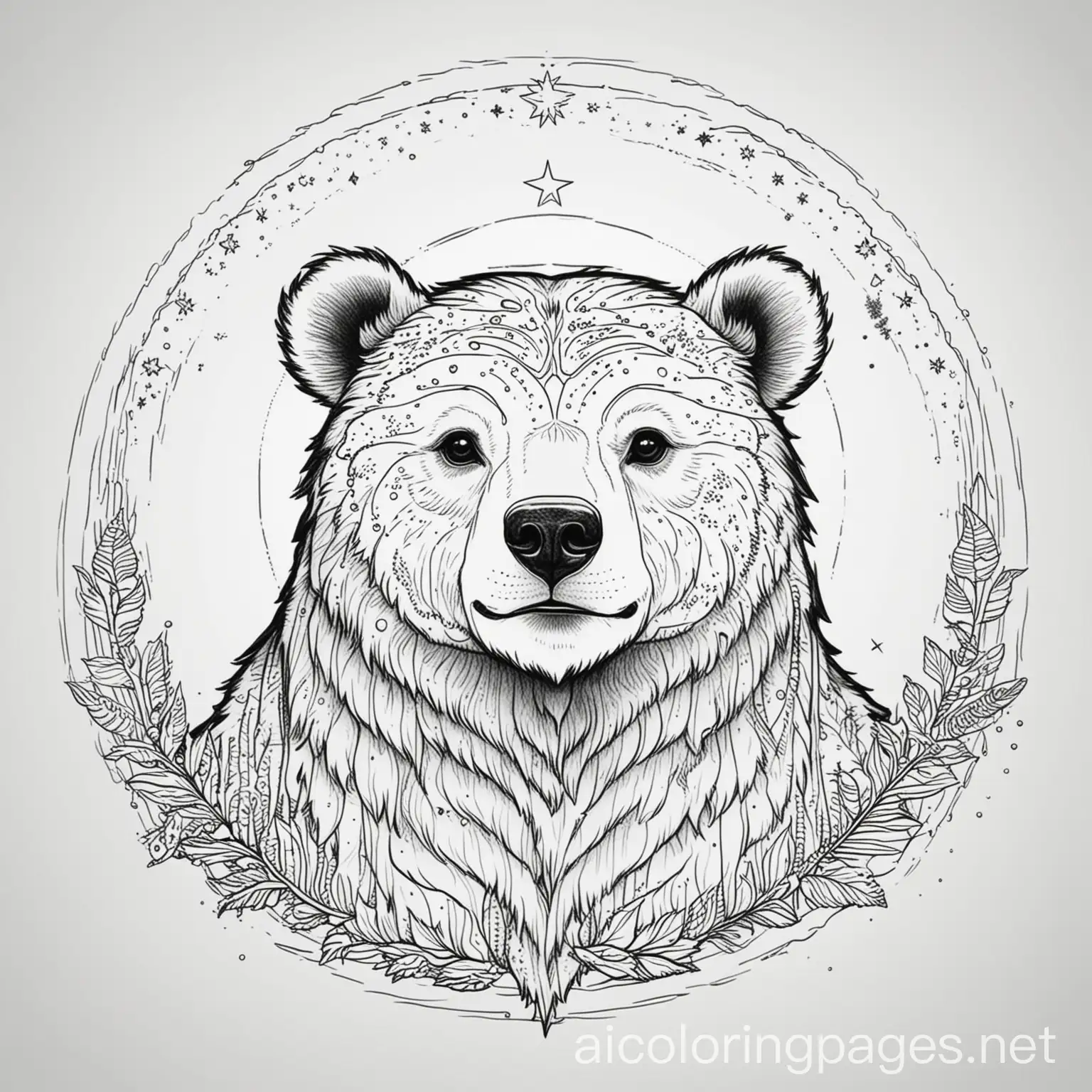 Simple-Ursa-Coloring-Page-for-Children-with-Ample-White-Space