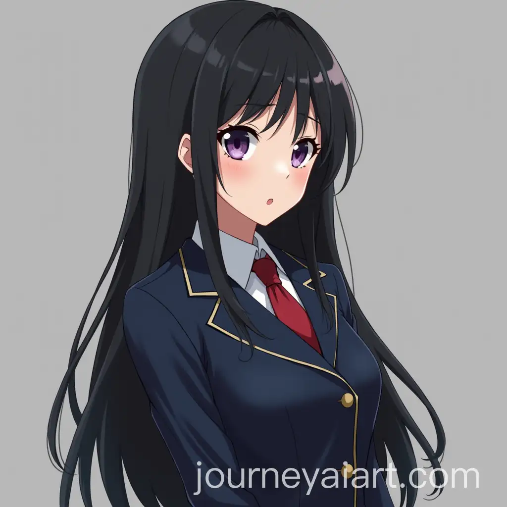 Horikita-Suzune-with-Purplish-Black-Eyes-and-Voidish-Black-Hair-in-Uniform