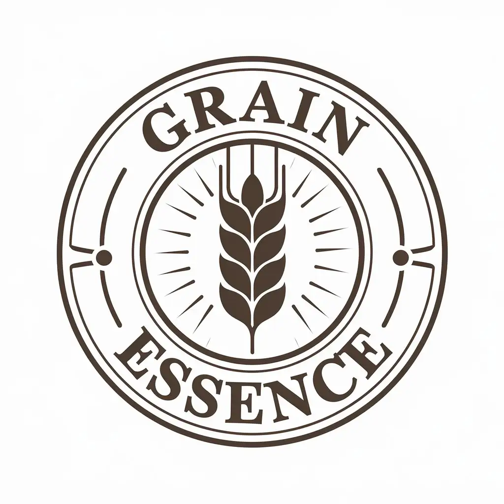 a vector logo design,with the text "grain essence", main symbol:grain,Moderate,clear background