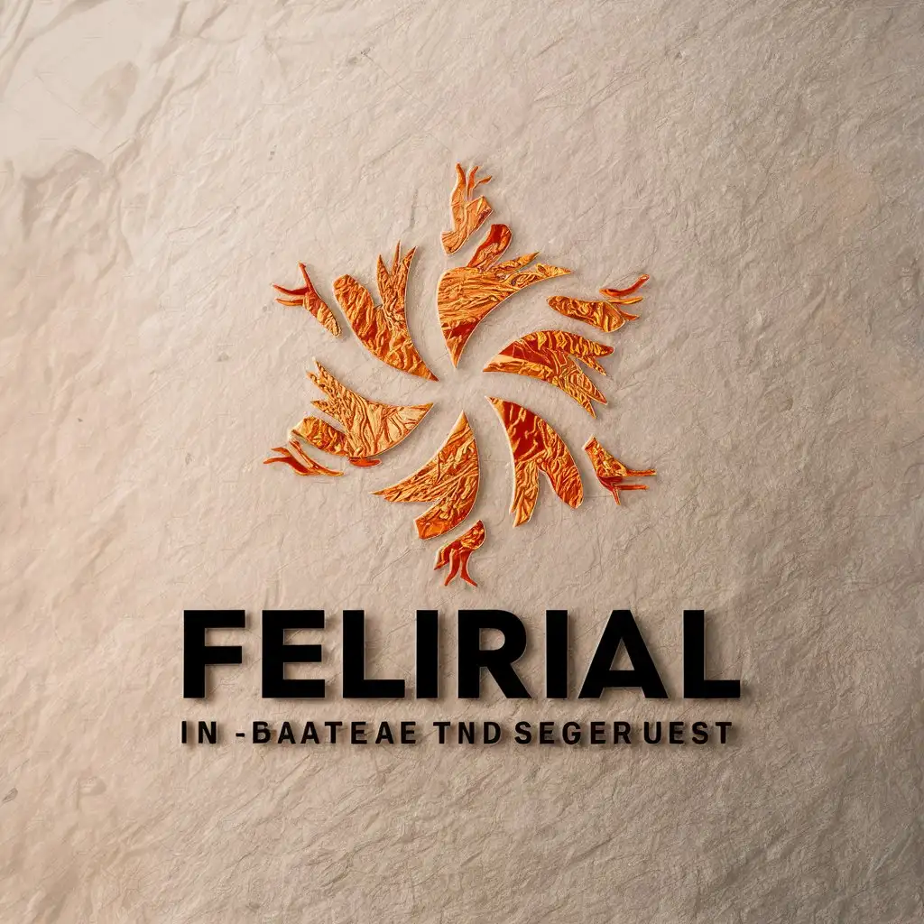 a vector logo design,with the text "Felirial", main symbol:Fire, particles,complex,be used in Internet industry,clear background