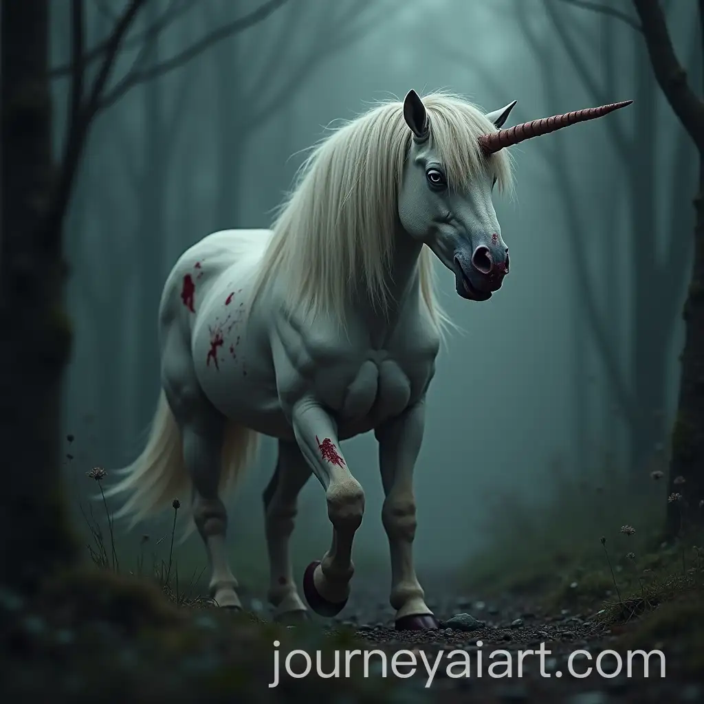 Gloomy-Zombie-Unicorn-with-Open-Wounds-in-Realistic-Style