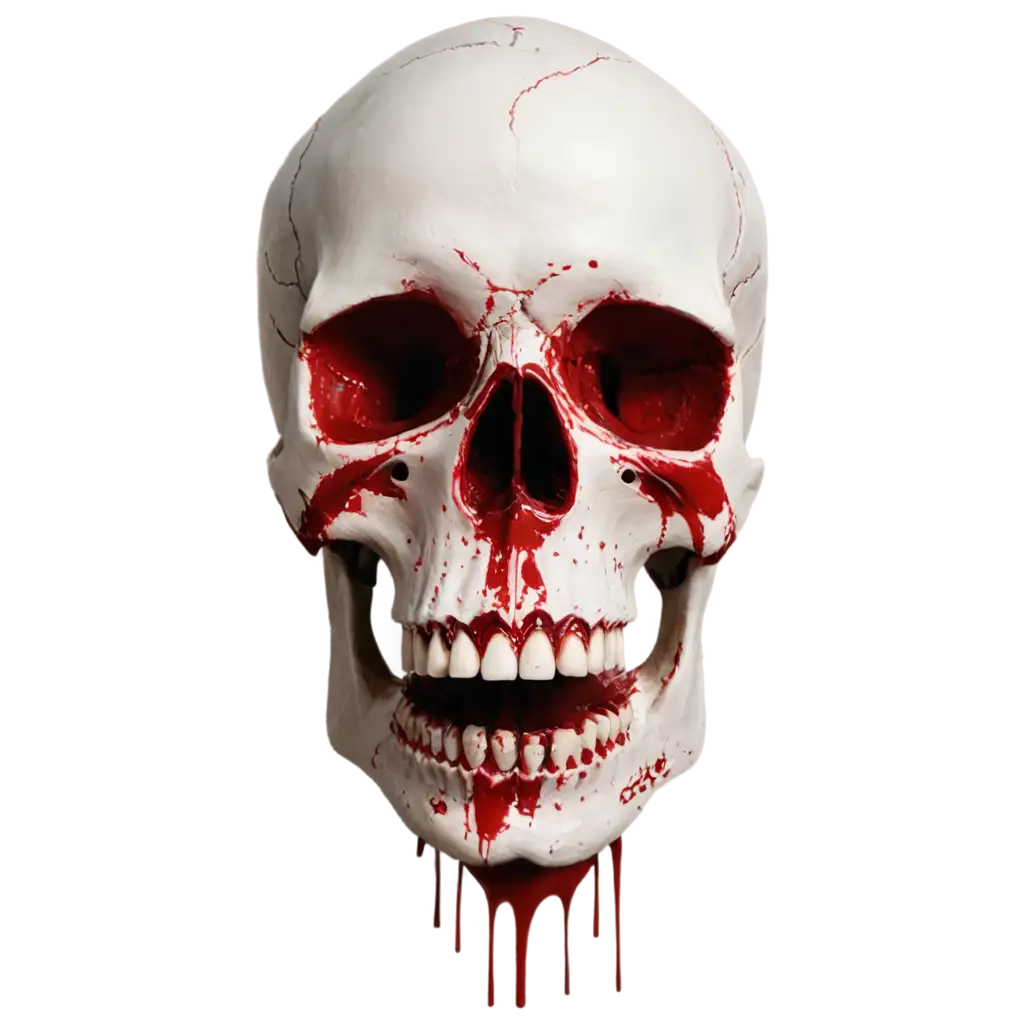 create a skull that is covered with blood