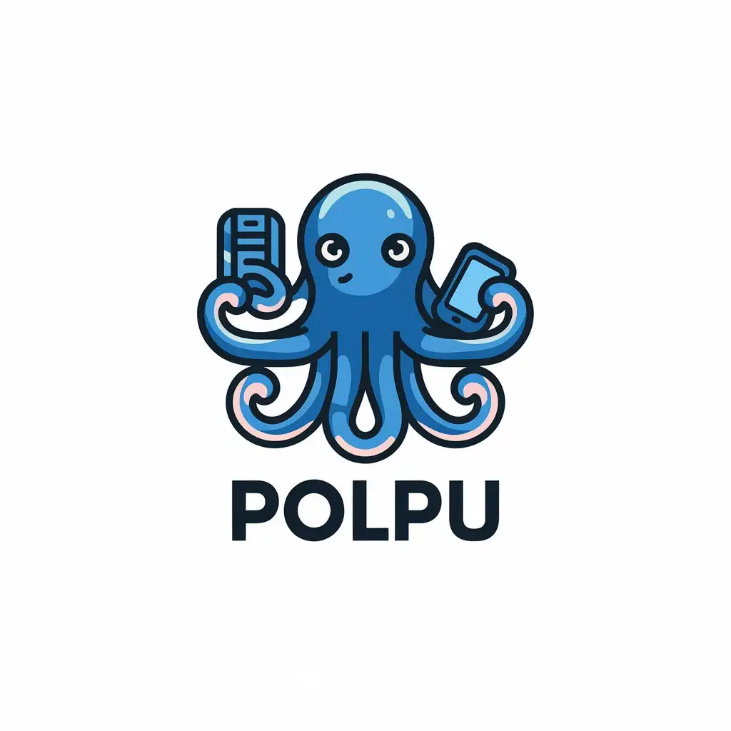 LOGO Design for Polpu Vector Octopus Symbol for Technology Industry