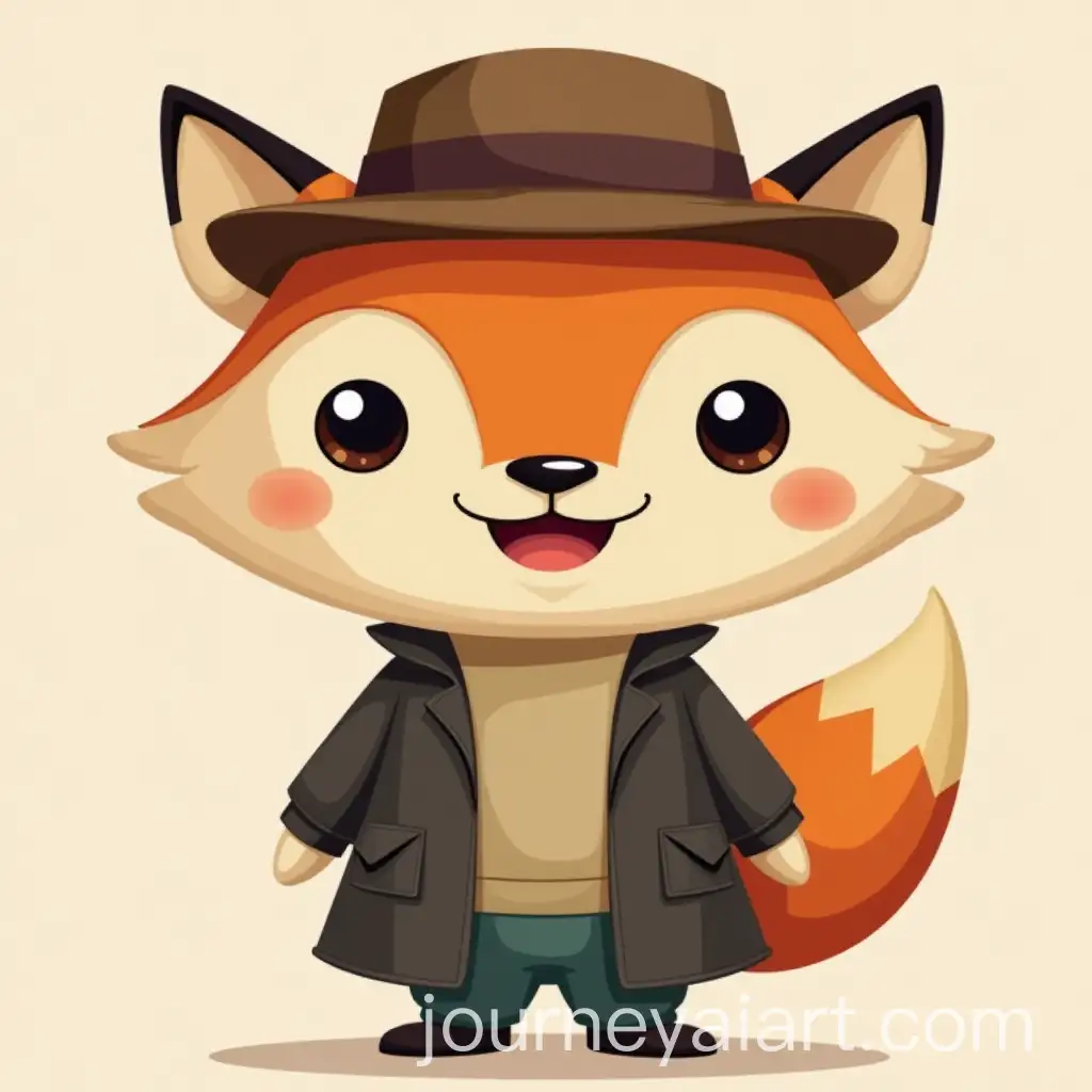 Anthropomorphic-Fox-Character-in-Cartoon-Style-with-Hat-and-Clothes