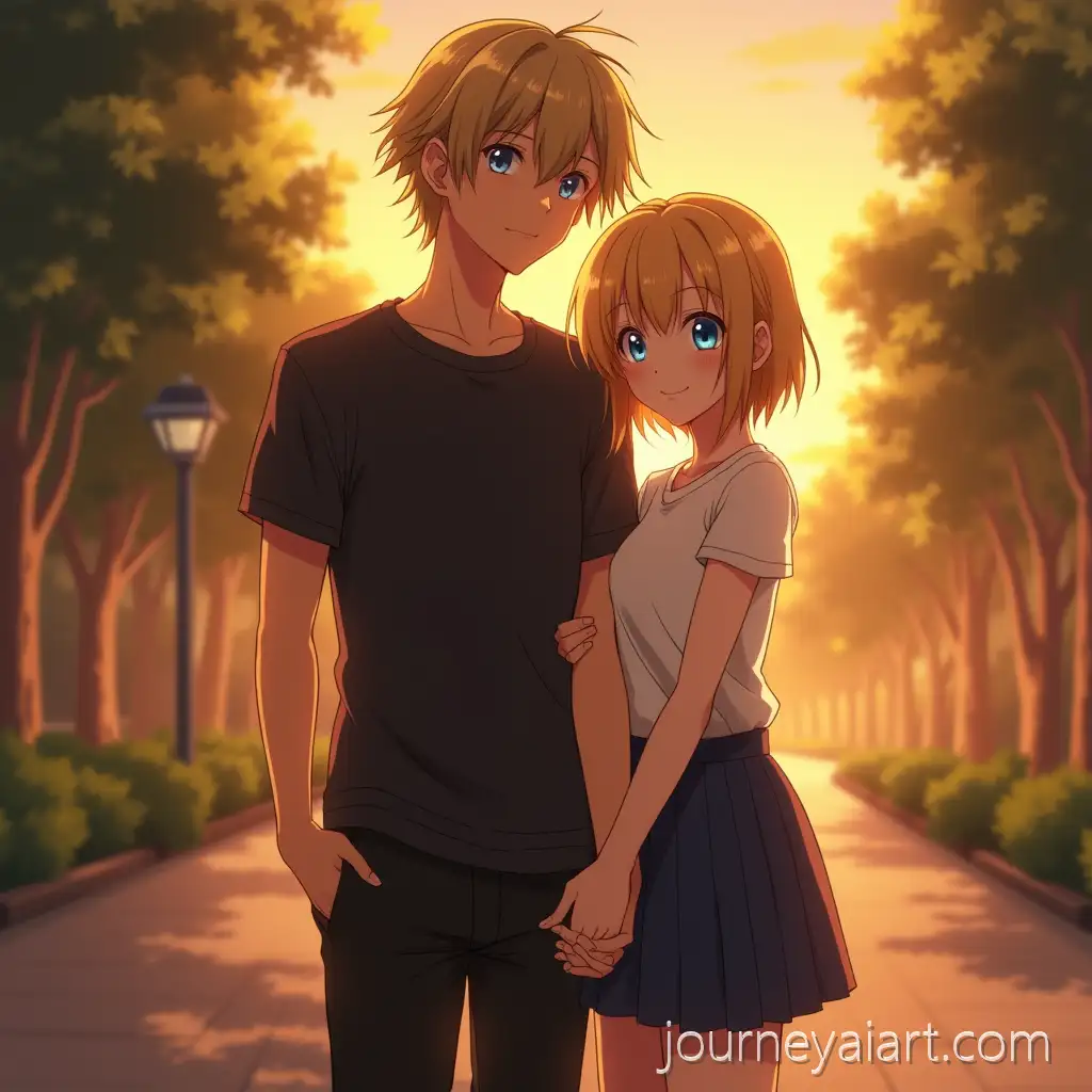 Young-Man-and-Saber-in-Emotional-Sunset-Hug-Fatestay-Night-Style