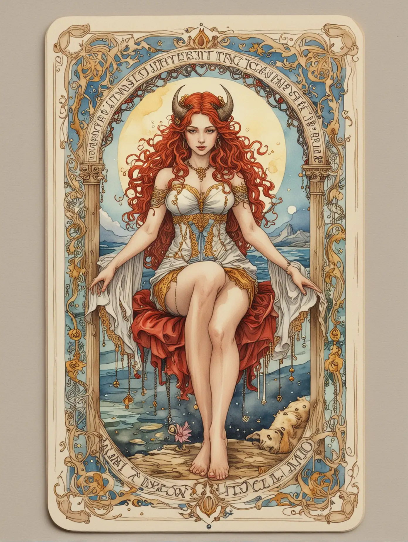 Futuristic-Tarot-Cards-Temperance-and-The-Devil-with-Sinful-Figures-and-Ornate-Detailing