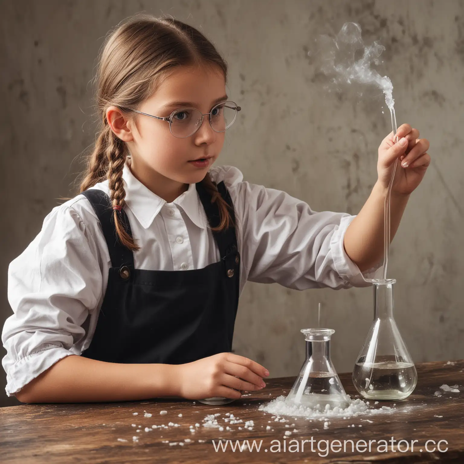 Young-Girl-Conducting-Chemical-Experiment