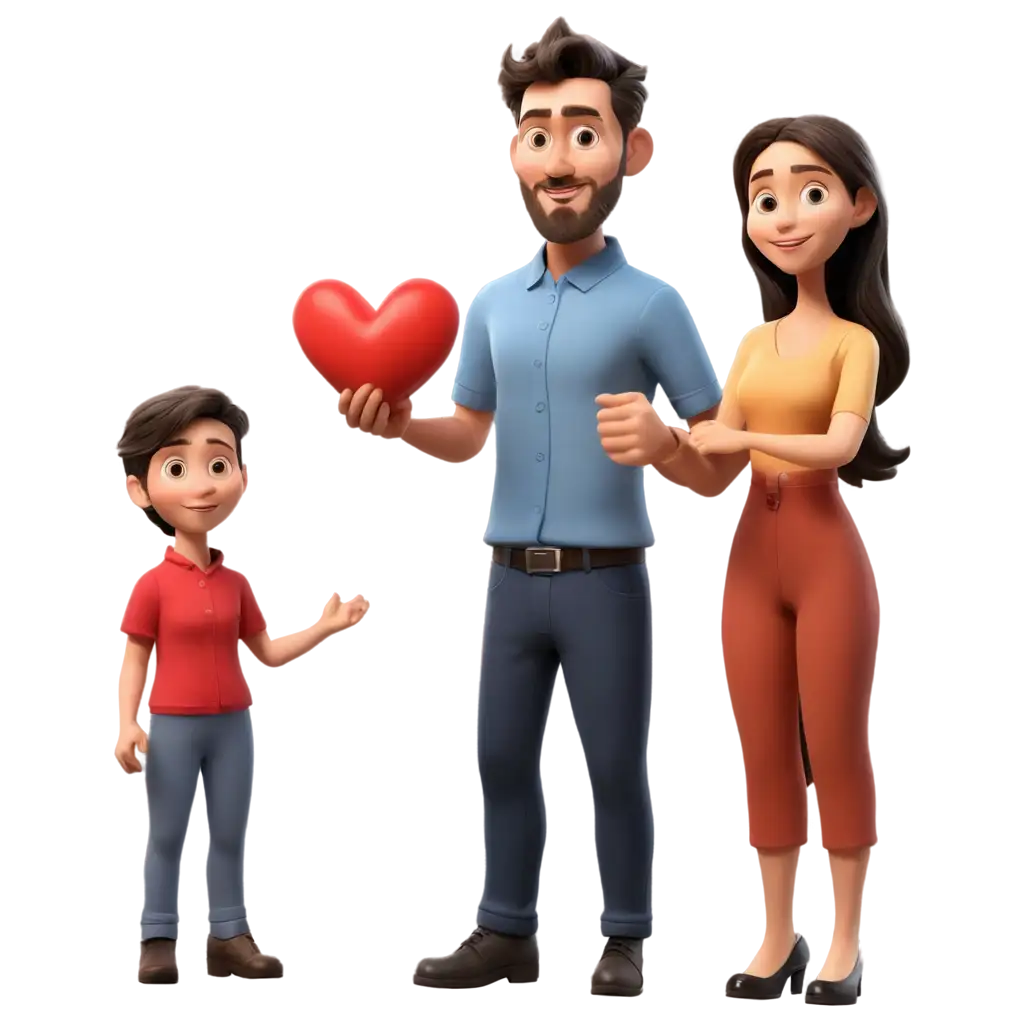 Mother-Father-3D-Animated-PNG-Ideal-for-FamilyThemed-Visuals-and-Graphics