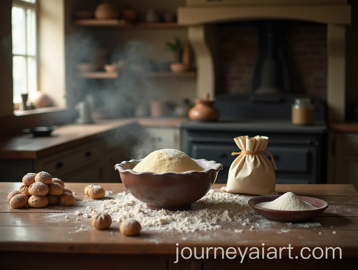 Cozy-Vintage-Kitchen-Sourdough-Baking-with-Warm-Natural-Light