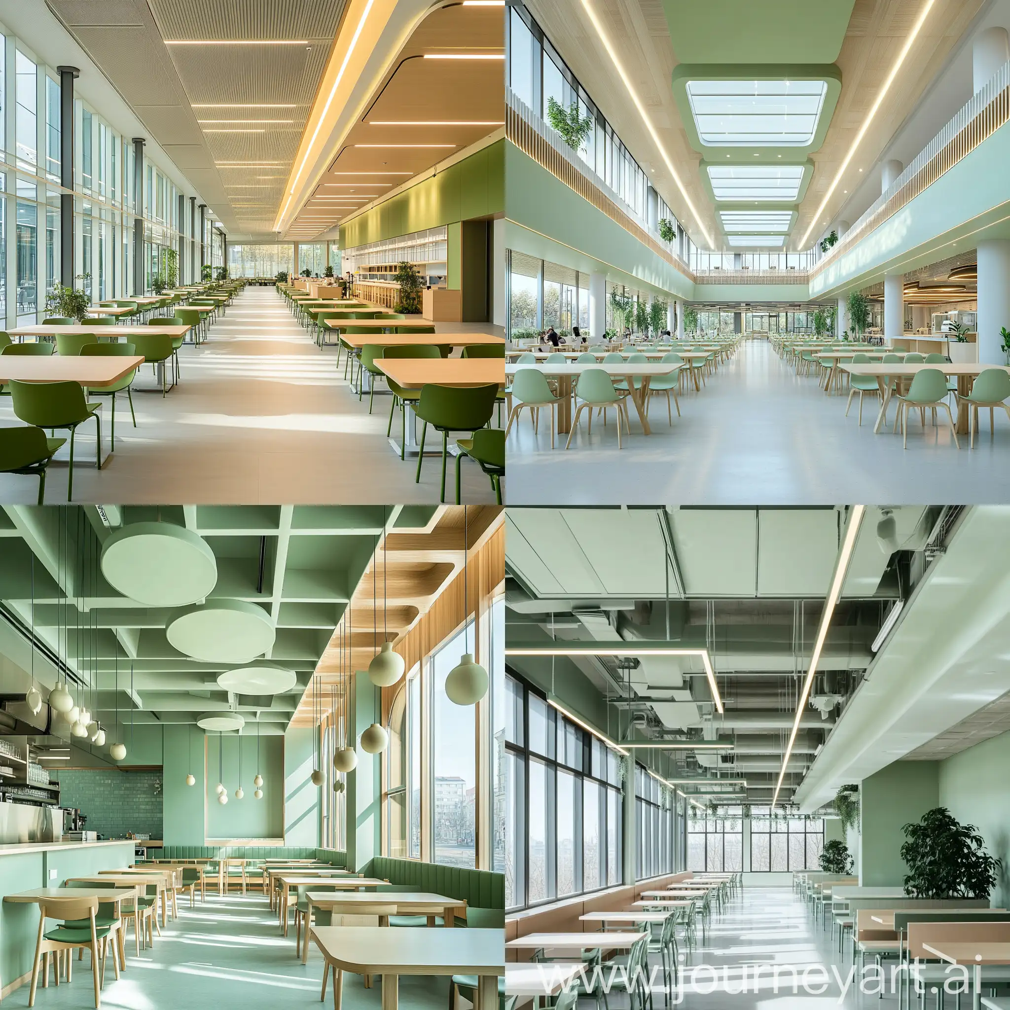 Modern-Large-Canteen-with-Open-Ceiling-and-Soft-Green-Color-Theme