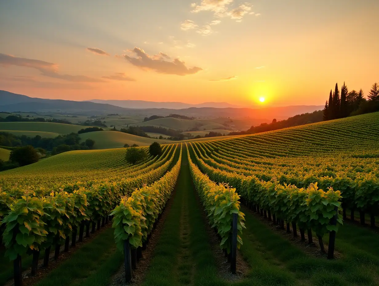 Scenic-Sunset-over-Chianti-Classico-Vineyards-near-Greve-in-Chianti-Italy