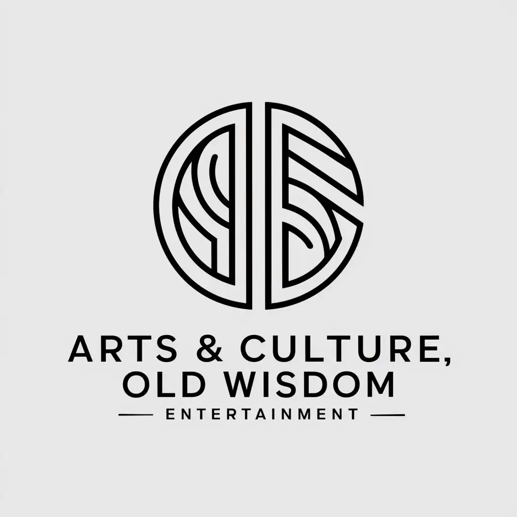 a vector logo design,with the text "arts & culture old wisdom entertainment", main symbol:artistic exchange,Moderate,be used in Entertainment industry,clear background