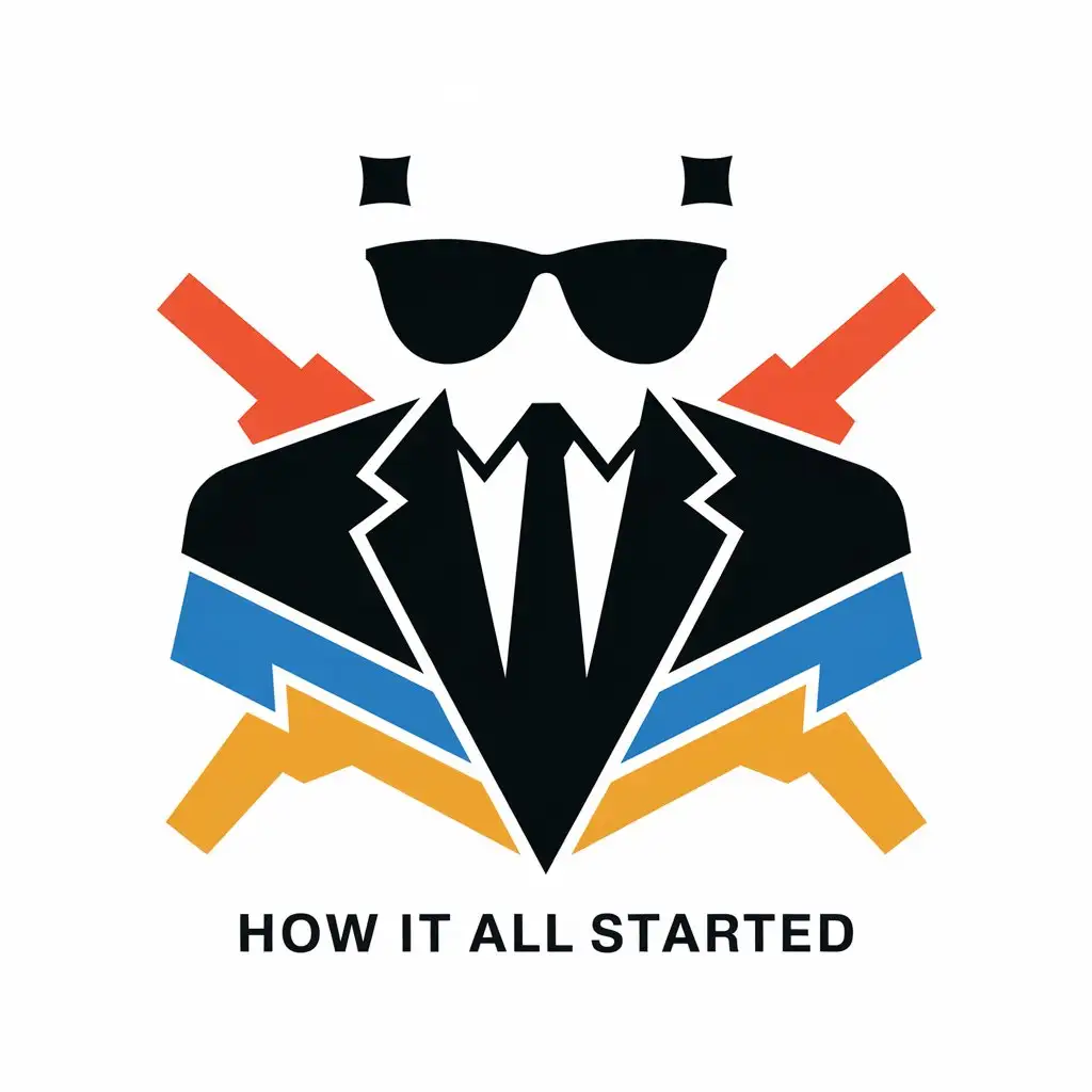 LOGO Design for How it all started Sunglasses Suit and Tie Theme