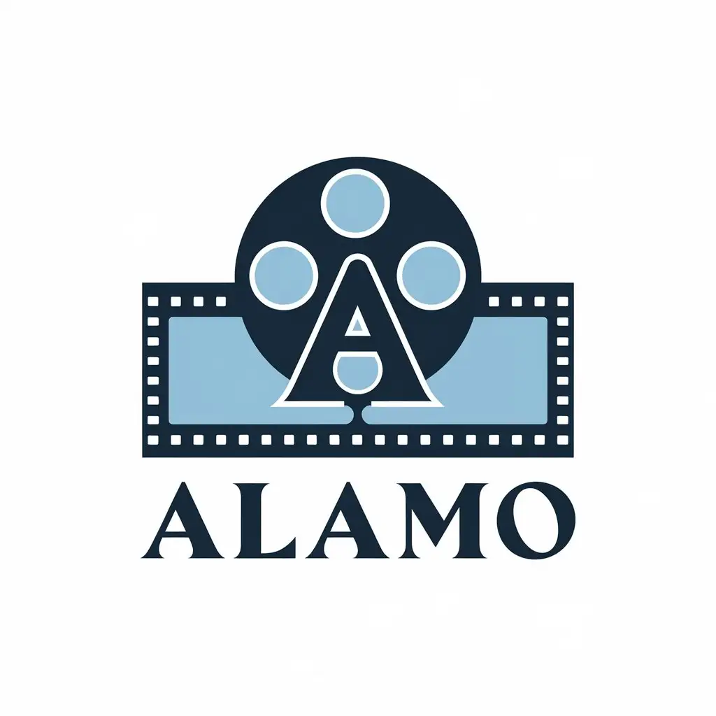 LOGO Design for Alamo Film Reel with Big A for iPhone App Icon in Entertainment Industry