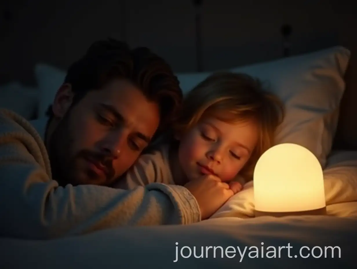 Parent-and-Child-LAI-Image-Prompt-Expansionying-Side-by-Side-with-Glowing-Nightlight-in-Peaceful-Setting