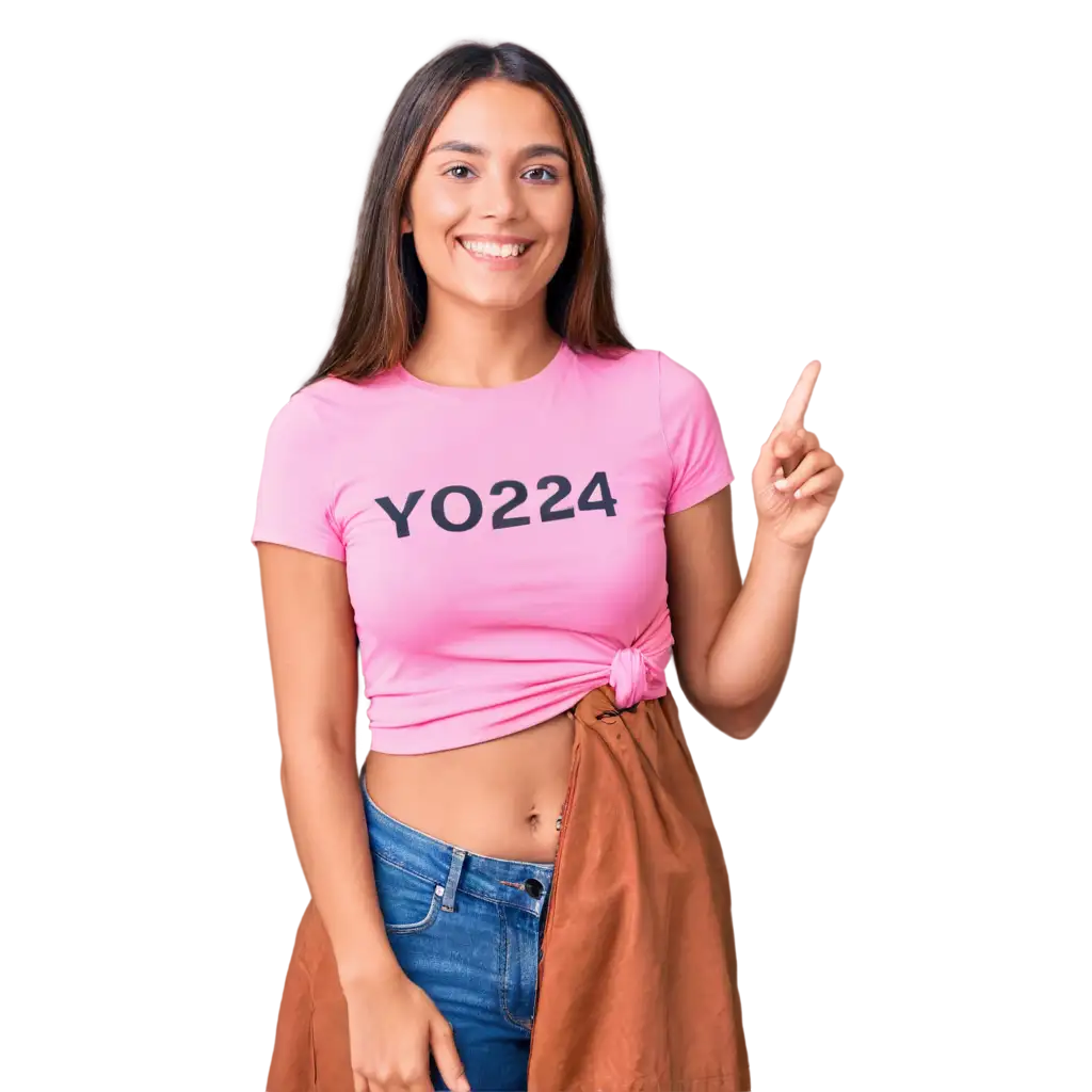 Smiling-Woman-in-Pink-Shirt-with-3rd-Year-2024-Inscription-PNG-Image