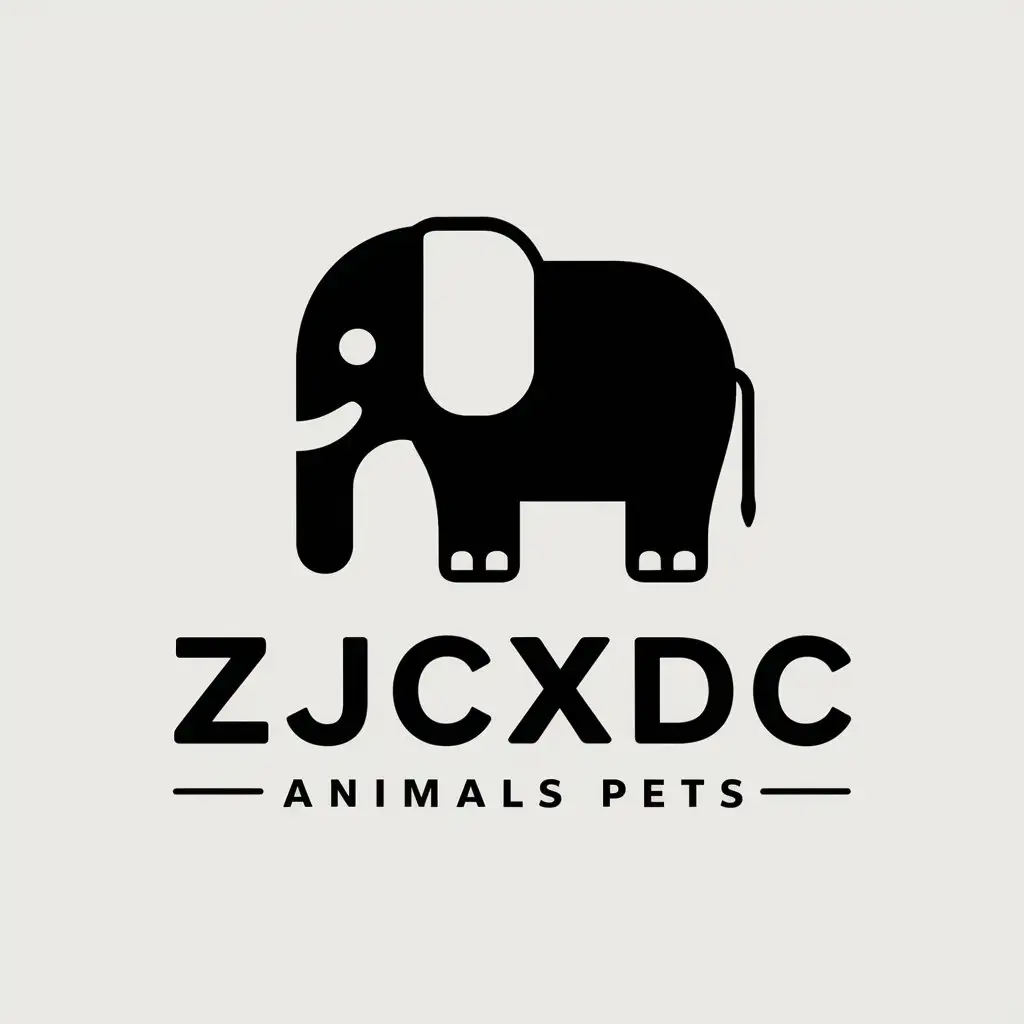 a vector logo design,with the text "ZJCXDC", main symbol:elephant,Moderate,be used in Animals Pets industry,clear background