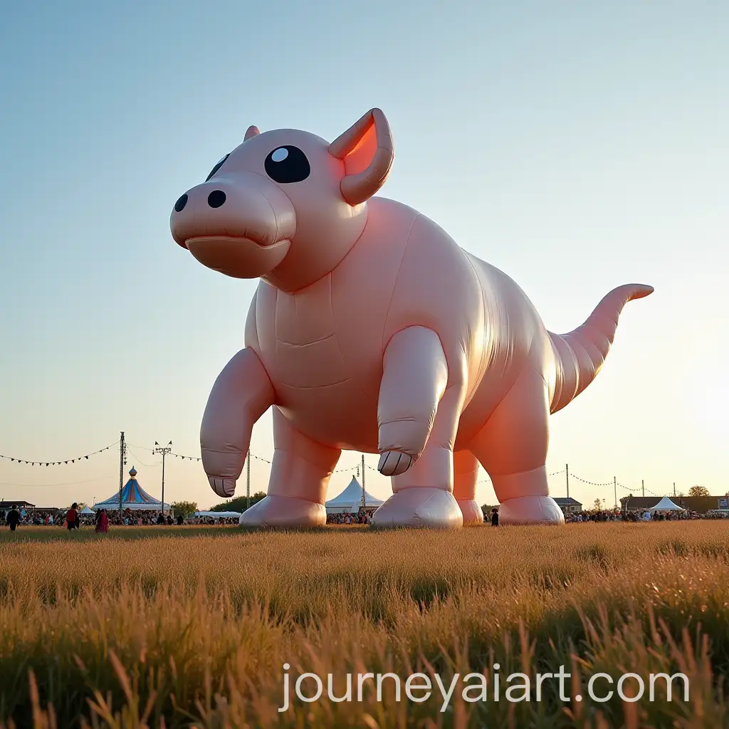 Large-Inflatable-Object-at-Russian-Festival-in-a-Field