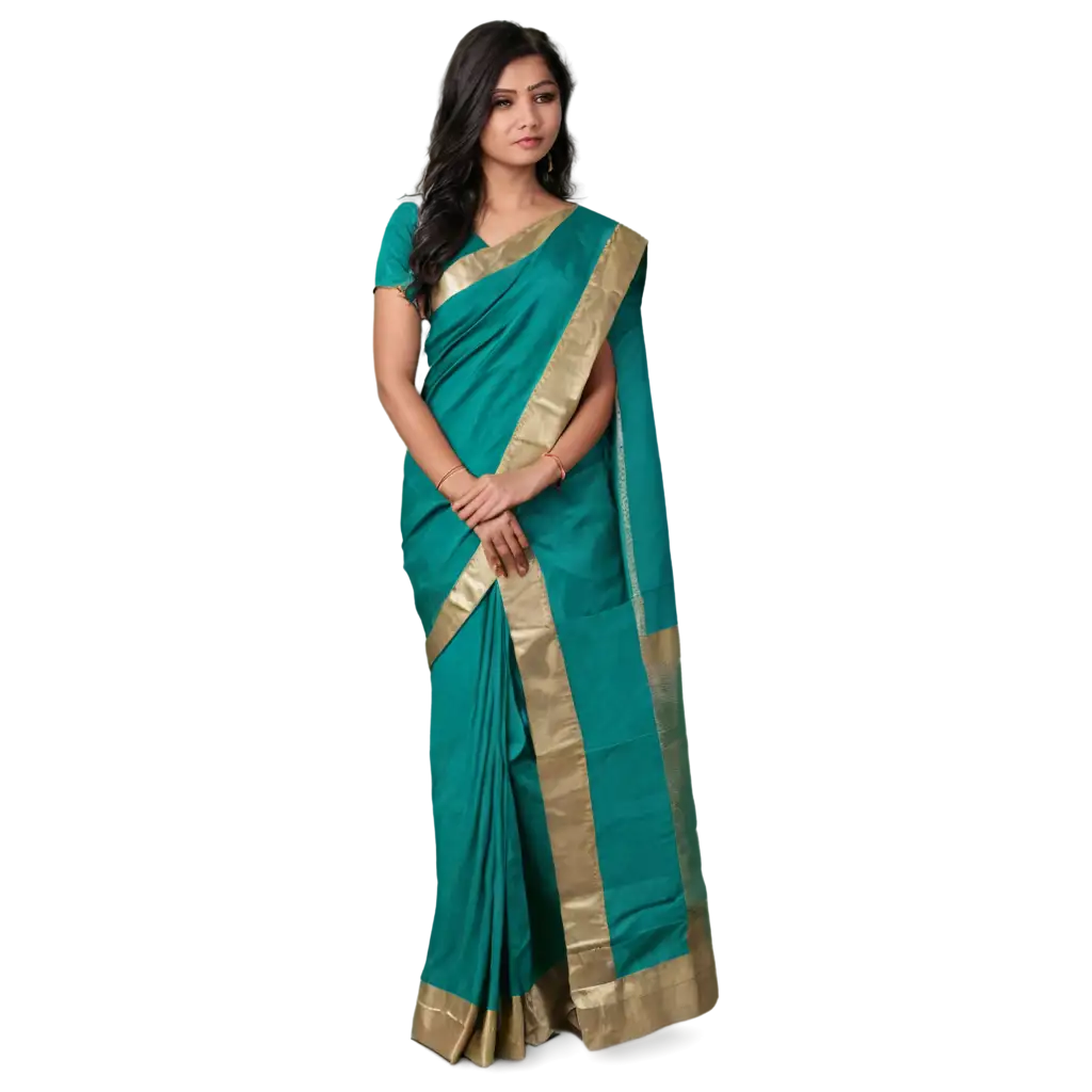 Elegant-Girl-in-Semi-Soft-Silk-Saree-PNG-Image-for-HighQuality-Visuals