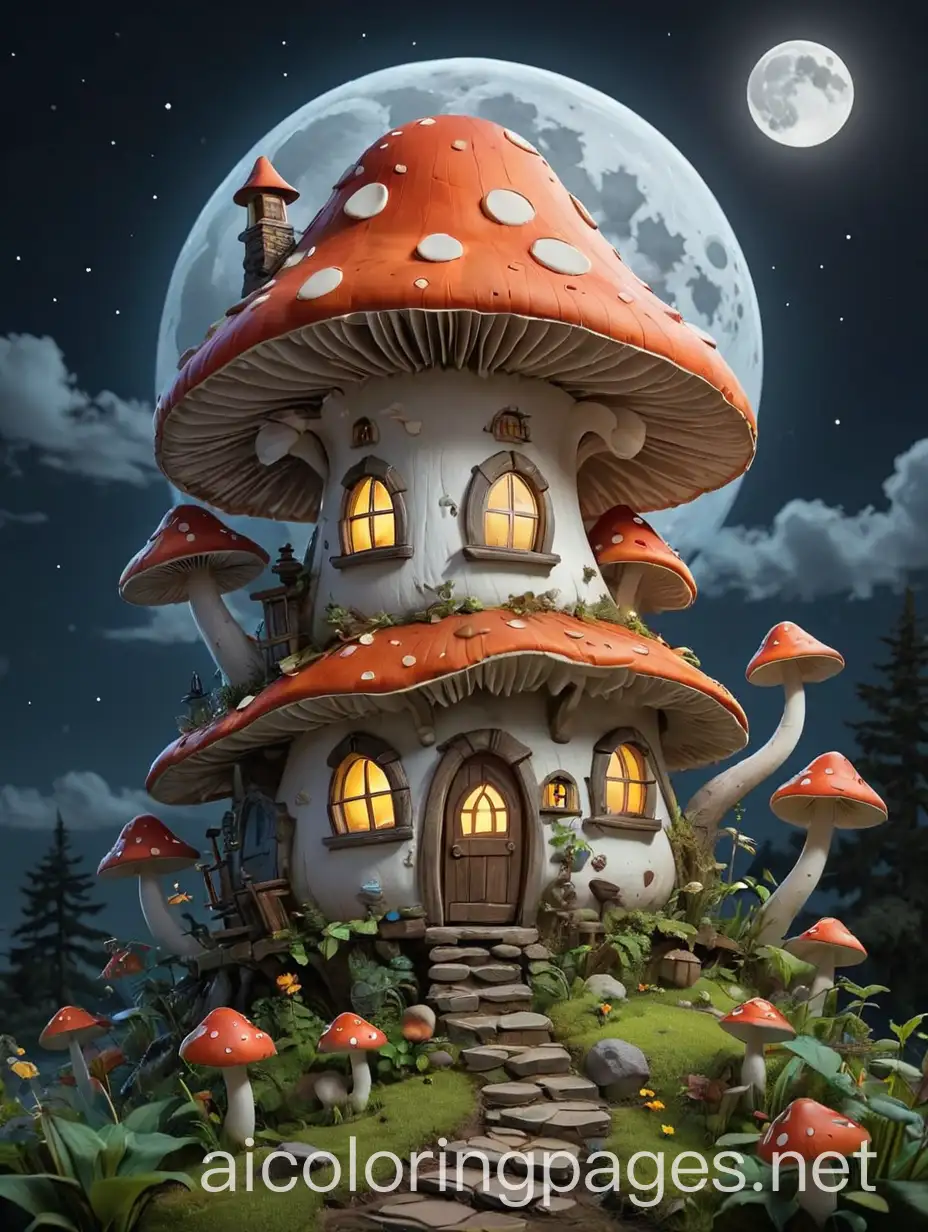 Moonlit-Mushroom-House-Coloring-Page-for-Kids