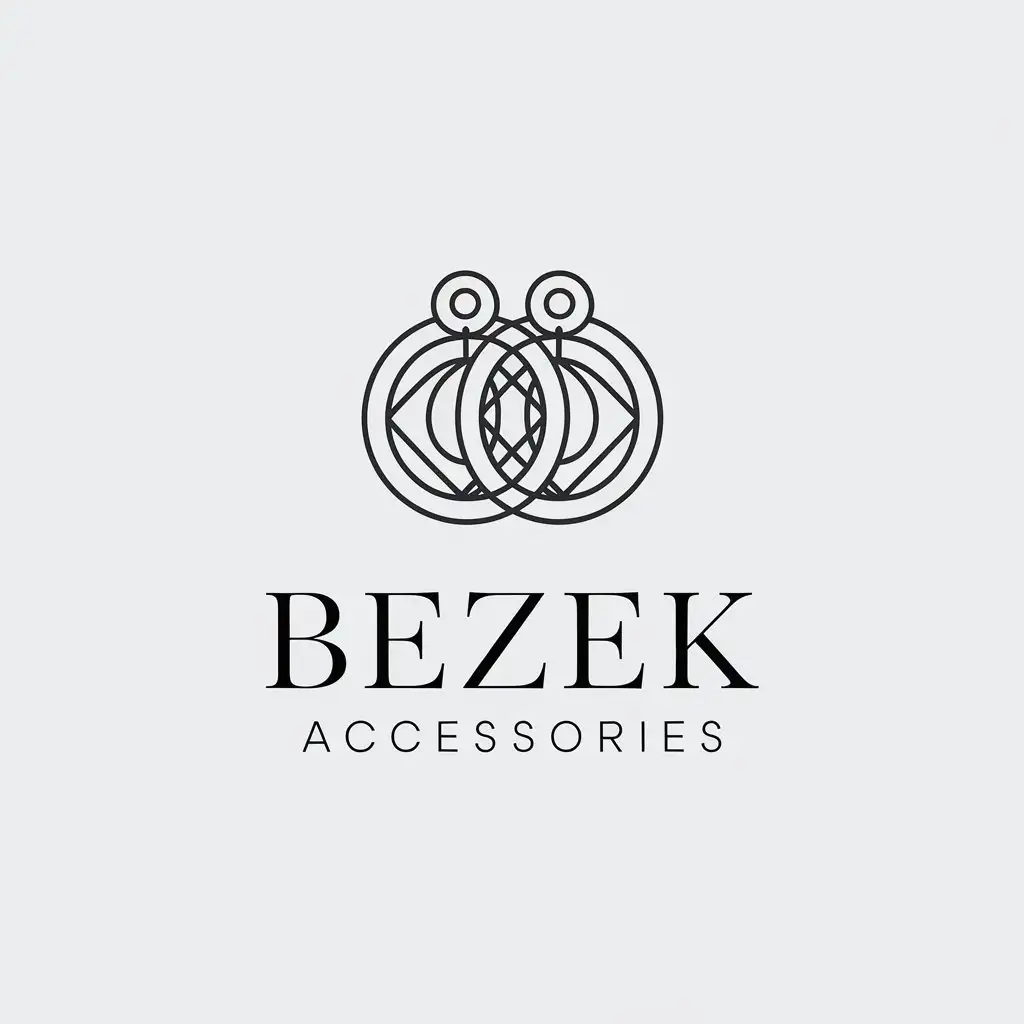 a vector logo design,with the text "Bezek accessories", main symbol:Earrings,Minimalistic,be used in Accessory industry,clear background