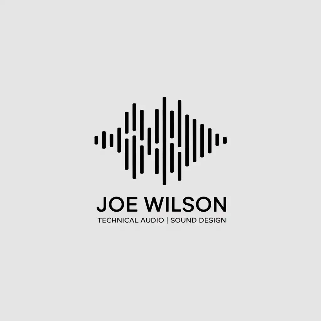 LOGO Design for Joe Wilson Audio Sound Wave Symbol with Minimalistic Style for Entertainment Industry